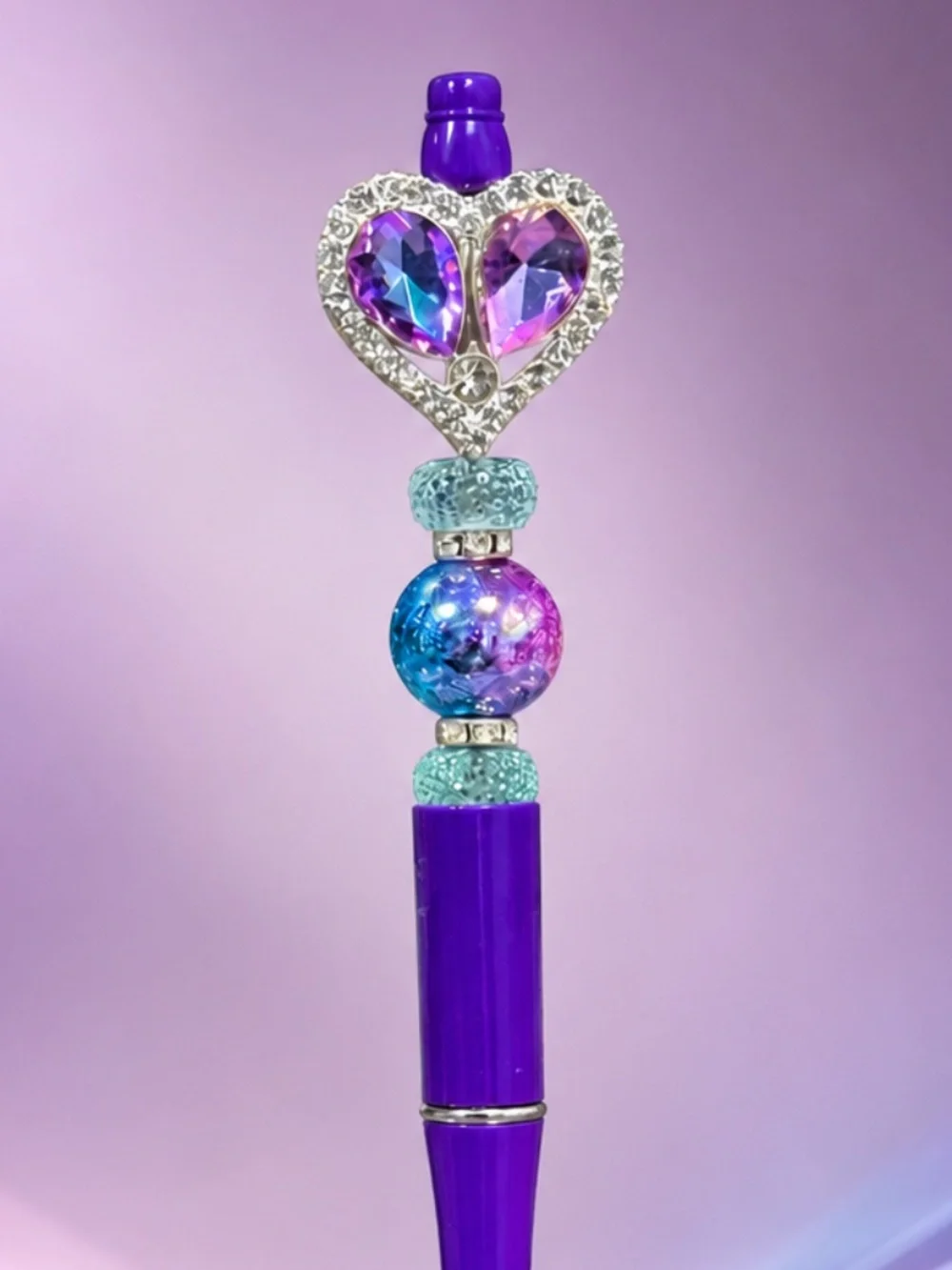 Galaxy Heart Glam Beaded Pen